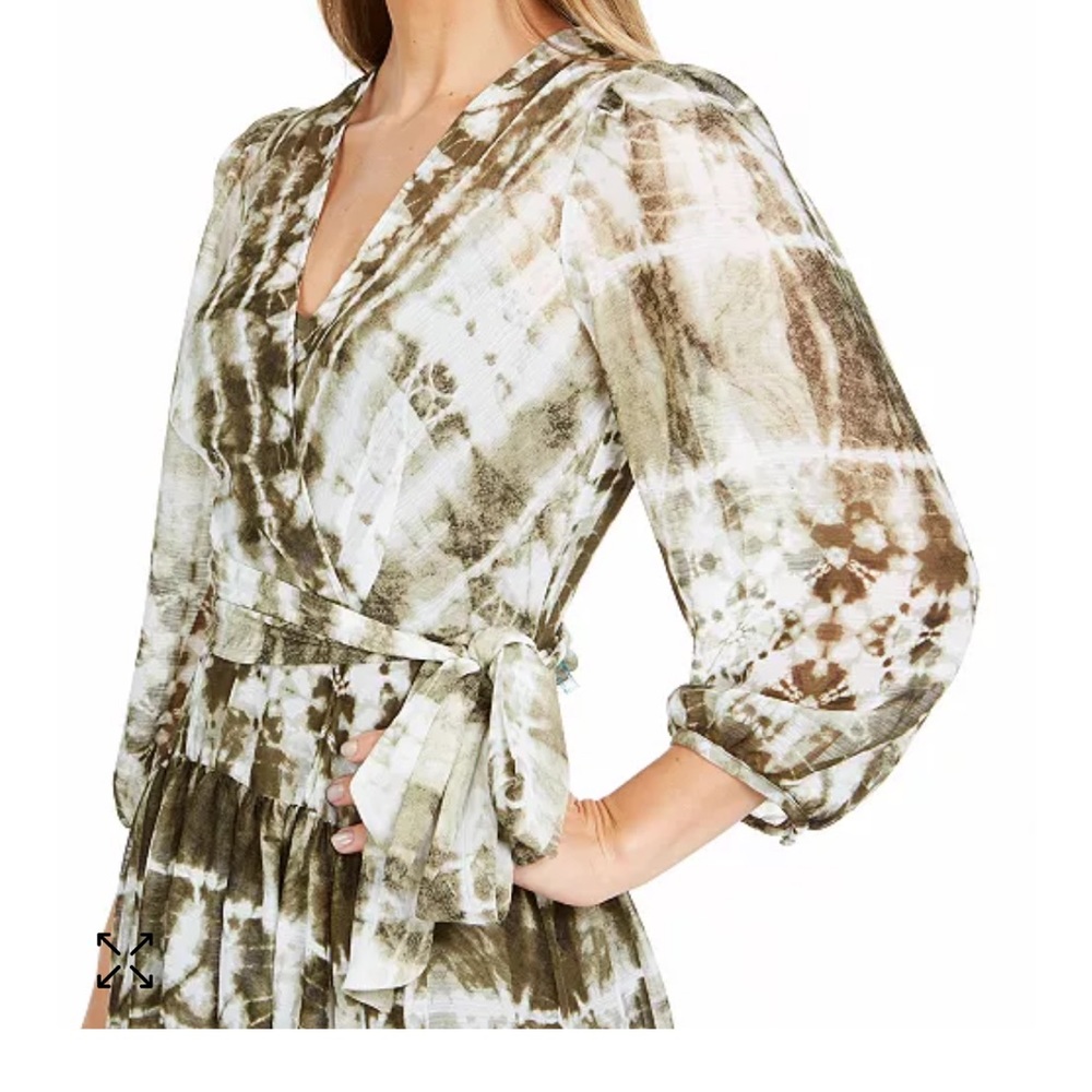 Calvin Klein long sleeve chiffon Tie-Dyed maxi dress! Size 14 - Picture 3 of 3